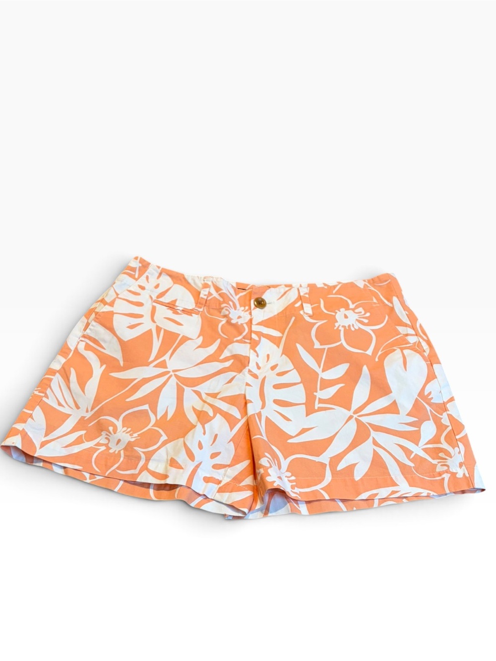 VINEYARD VINES Orange and white tropical shorts